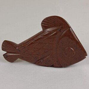 Mahogany Obsidian Carved Fish Figurine Stone Decor Statue Crystal Nature